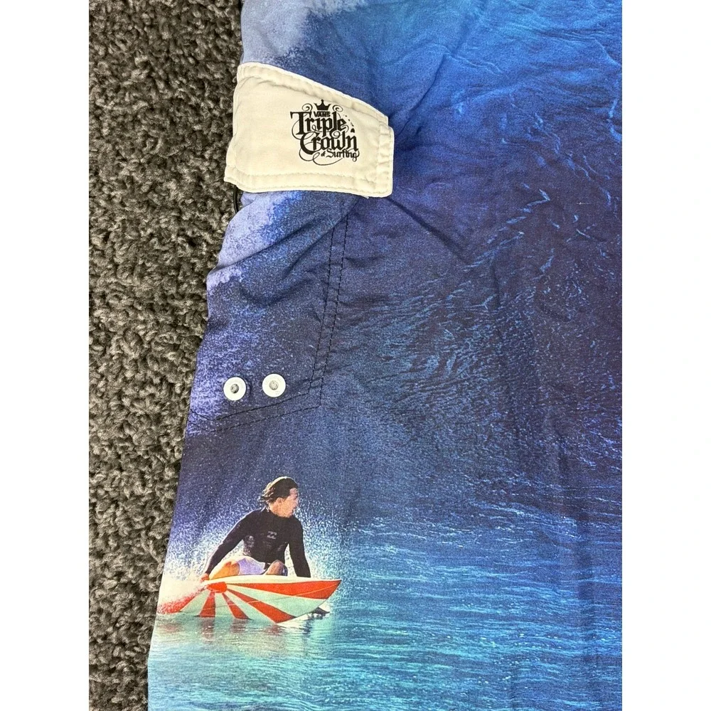 Billabong Andy Irons Pipe Masters Board Shorts Mens 44 Blue Y2K Rising Sun 2011